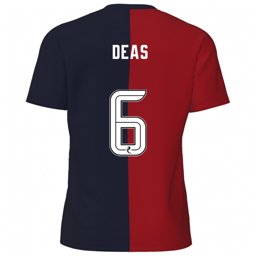 נשים רובי דיס #6 אדום כחול נייבי הרחק ג'רזי 2025/26 חולצה קצרה