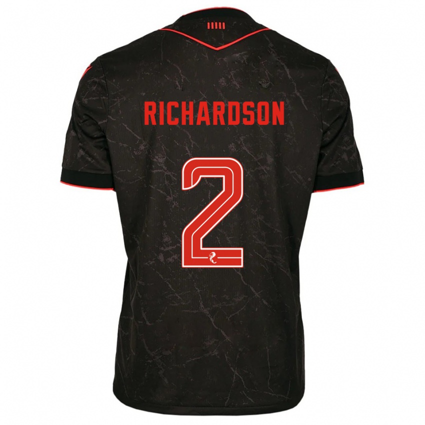 נשים ג'יידן ריצ'רדסון #2 שחור אדום הרחק ג'רזי 2025/26 חולצה קצרה