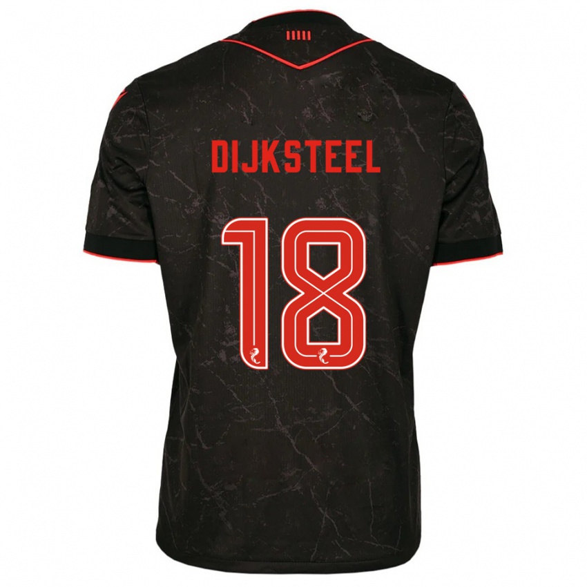 נשים Malik Dijksteel #18 שחור אדום הרחק ג'רזי 2025/26 חולצה קצרה