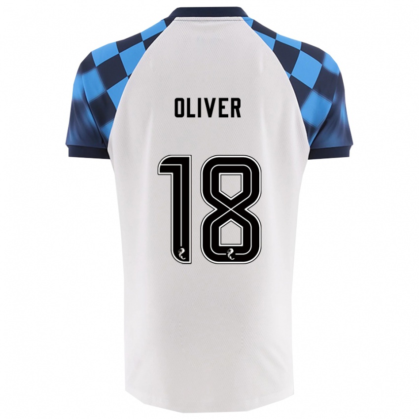 נשים Gary Oliver #18 לבן תכלת הרחק ג'רזי 2025/26 חולצה קצרה