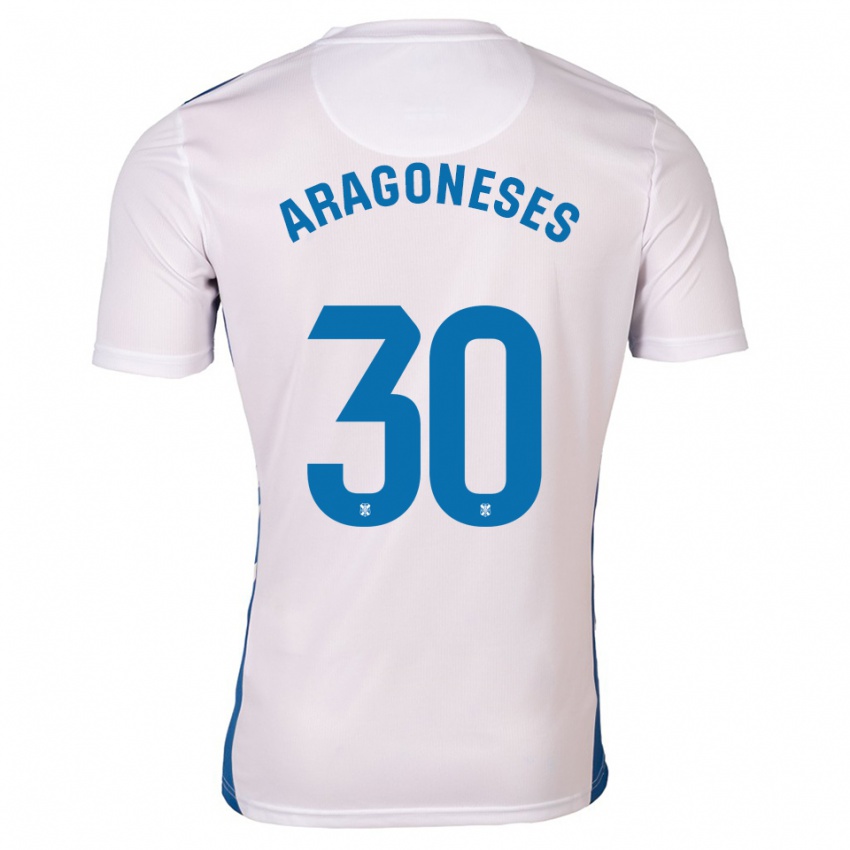 ילדים Sergio Aragoneses #30 לבן כחול ג'רזי ביתית 2025/26 חולצה קצרה