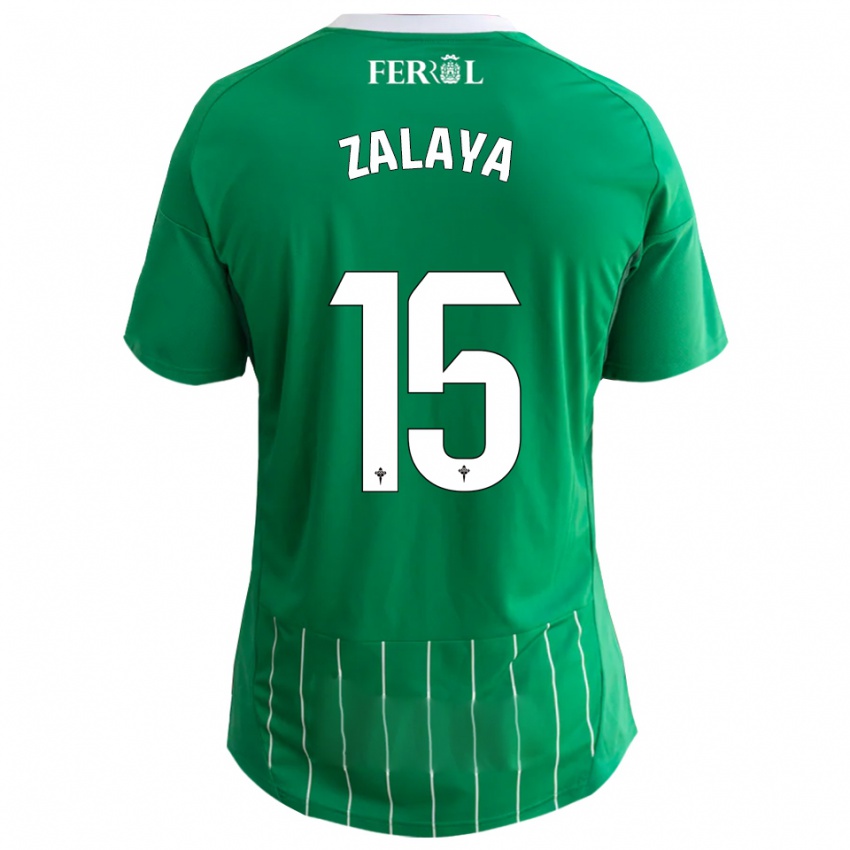 ילדים אלכס סאלאיה #15 ירוק לבן ג'רזי ביתית 2025/26 חולצה קצרה