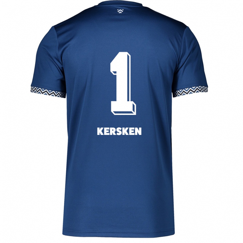 ילדים יונאס קרסקן #1 כחול נייבי לבן ג'רזי ביתית 2025/26 חולצה קצרה