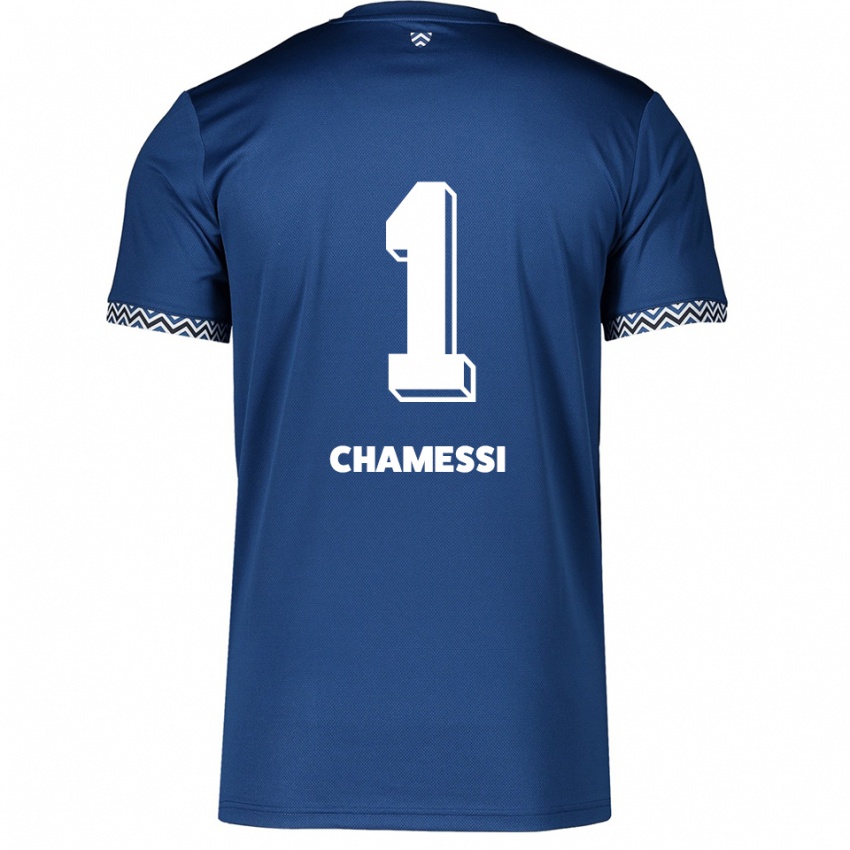 ילדים Ian Chamessi #1 כחול נייבי לבן ג'רזי ביתית 2025/26 חולצה קצרה