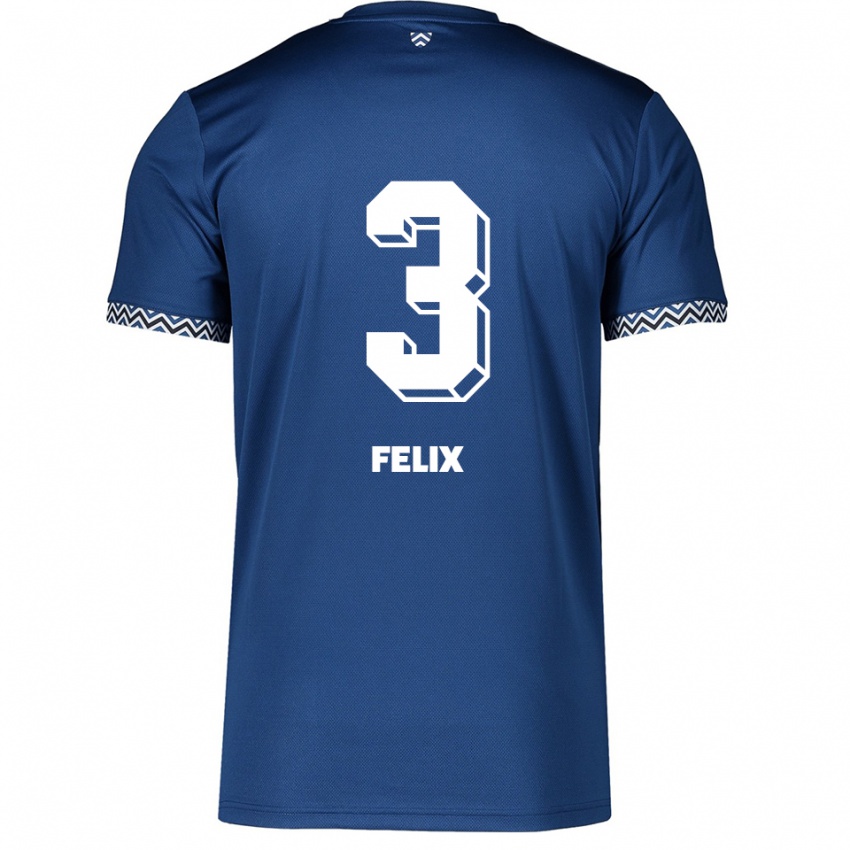 ילדים ג׳ואל פליקס #3 כחול נייבי לבן ג'רזי ביתית 2025/26 חולצה קצרה