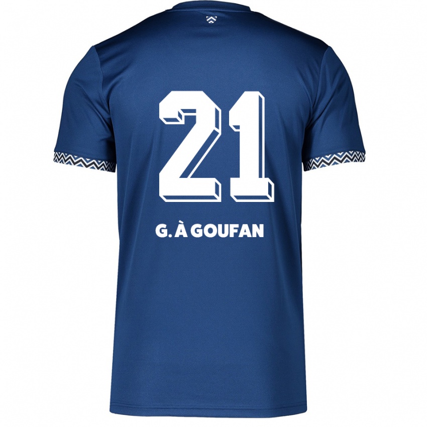 ילדים Marc Gouiffe À Goufan #21 כחול נייבי לבן ג'רזי ביתית 2025/26 חולצה קצרה