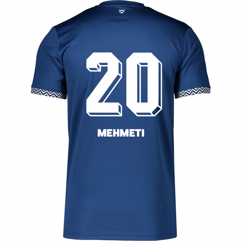 ילדים Enis Mehmeti #20 כחול נייבי לבן ג'רזי ביתית 2025/26 חולצה קצרה