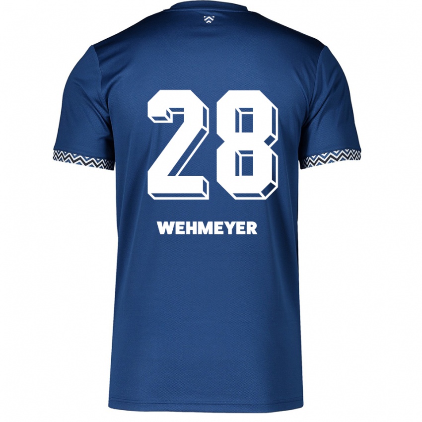 ילדים Hannah Wehmeyer #28 כחול נייבי לבן ג'רזי ביתית 2025/26 חולצה קצרה