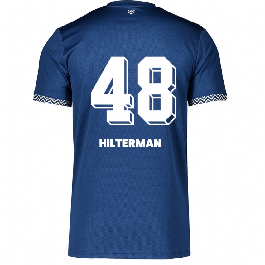 ילדים ג'רדי הילטרמן #48 כחול נייבי לבן ג'רזי ביתית 2025/26 חולצה קצרה