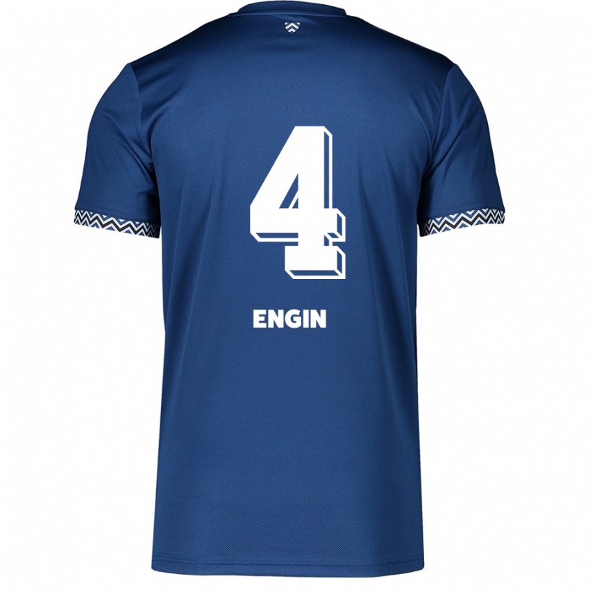 ילדים Ibrahim Engin #4 כחול נייבי לבן ג'רזי ביתית 2025/26 חולצה קצרה