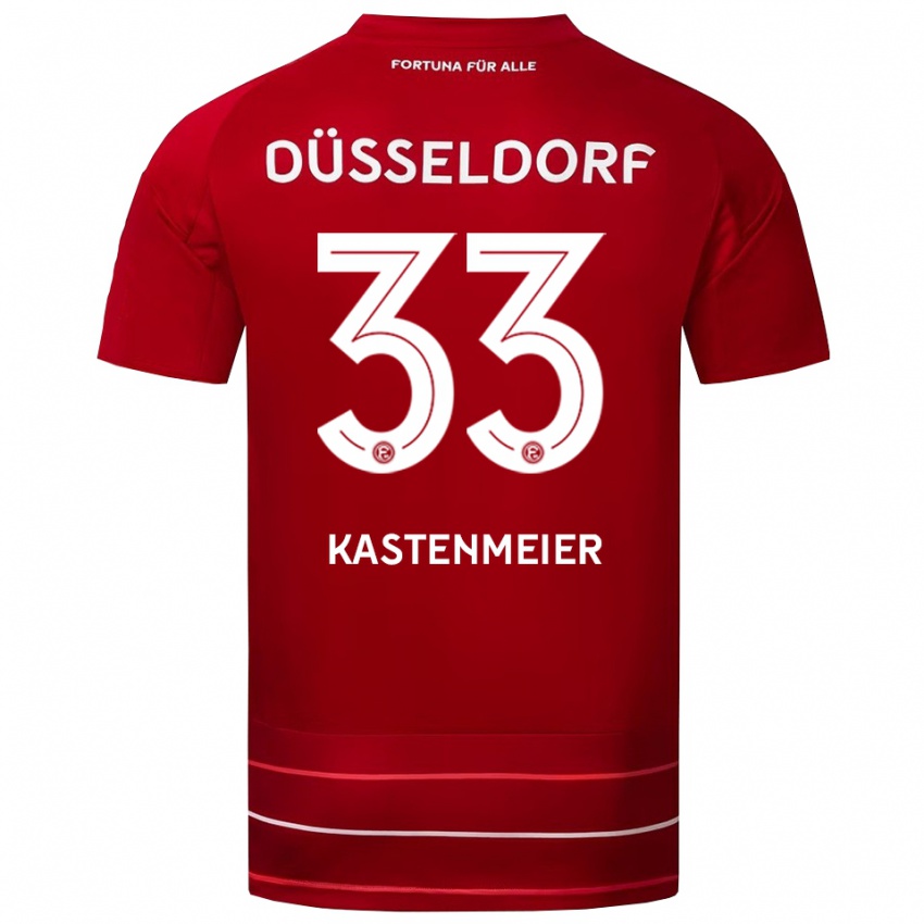 ילדים פלוריאן קסטנמייר #33 אדום לבן ג'רזי ביתית 2025/26 חולצה קצרה
