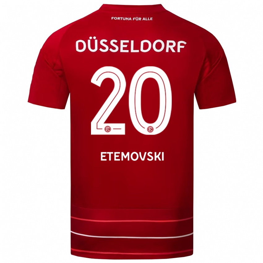 ילדים Dennis Etemovski #20 אדום לבן ג'רזי ביתית 2025/26 חולצה קצרה