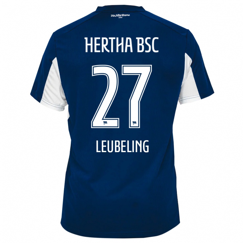 ילדים Milan Leubeling #27 לבן כחול ג'רזי ביתית 2025/26 חולצה קצרה