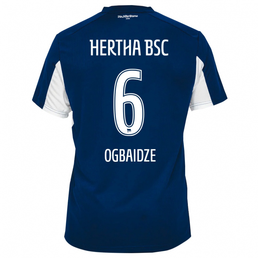 ילדים Shalva Ogbaidze #6 לבן כחול ג'רזי ביתית 2025/26 חולצה קצרה