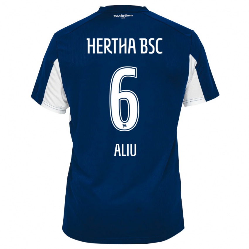 ילדים Lorent Aliu #6 לבן כחול ג'רזי ביתית 2025/26 חולצה קצרה