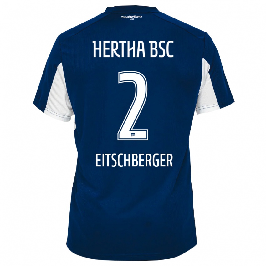 ילדים יוליאן אייטשברגר #2 לבן כחול ג'רזי ביתית 2025/26 חולצה קצרה