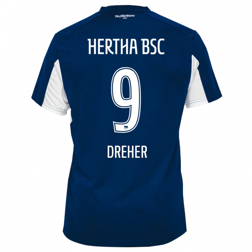 ילדים קלרה דרהר #9 לבן כחול ג'רזי ביתית 2025/26 חולצה קצרה