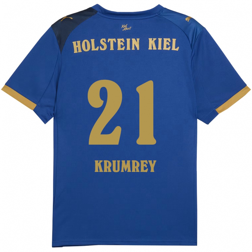 ילדים יונאס קרומרי #21 כחול זהב ג'רזי ביתית 2025/26 חולצה קצרה