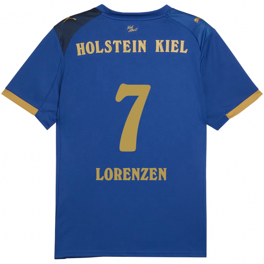 ילדים Luca Lorenzen #7 כחול זהב ג'רזי ביתית 2025/26 חולצה קצרה