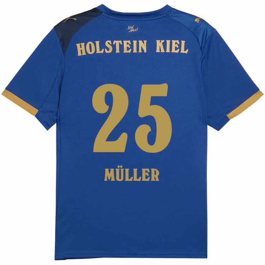 ילדים Marcus Müller #25 כחול זהב ג'רזי ביתית 2025/26 חולצה קצרה