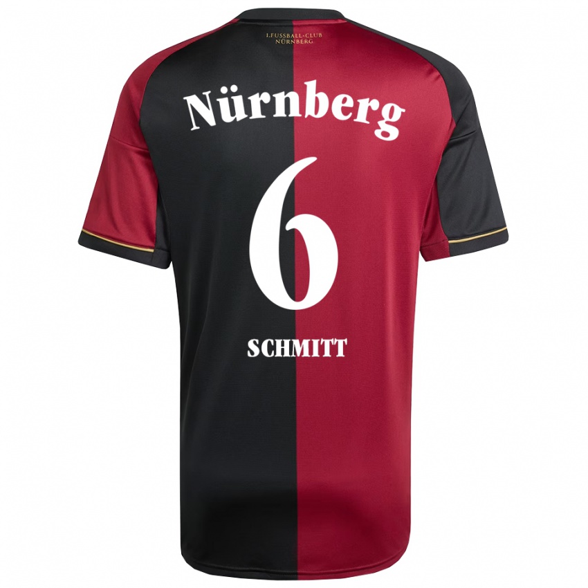 ילדים Noah Schmitt #6 בורדו שחור ג'רזי ביתית 2025/26 חולצה קצרה