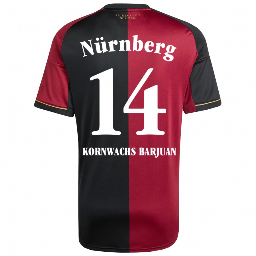 ילדים Marc Kornwachs Barjuan #14 בורדו שחור ג'רזי ביתית 2025/26 חולצה קצרה