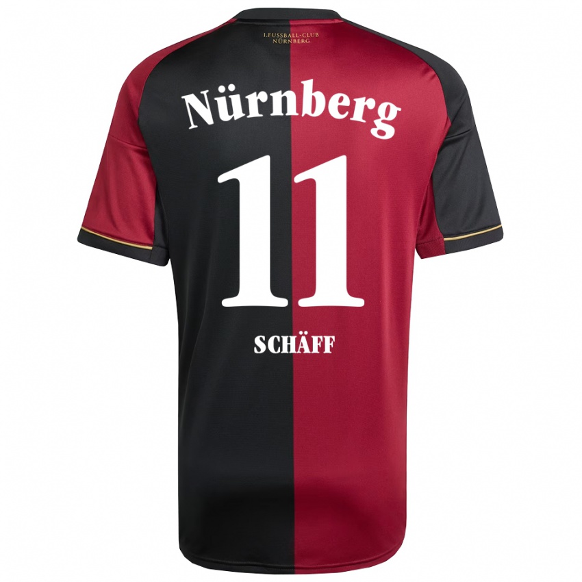 ילדים Till Schäff #11 בורדו שחור ג'רזי ביתית 2025/26 חולצה קצרה