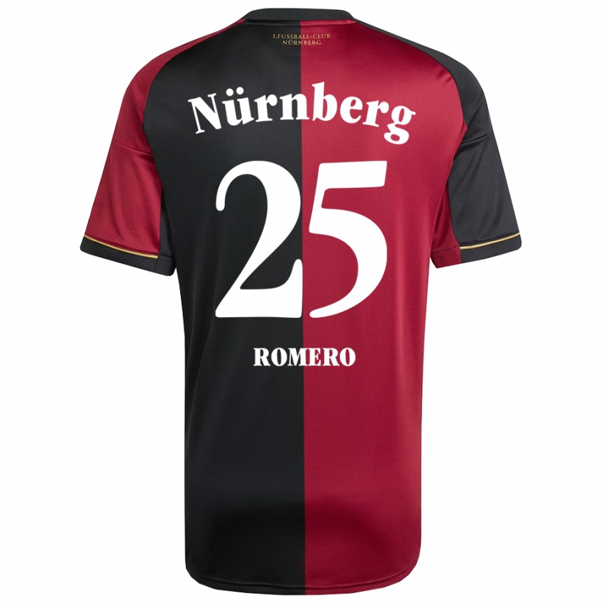 ילדים Lourdes Romero #25 בורדו שחור ג'רזי ביתית 2025/26 חולצה קצרה