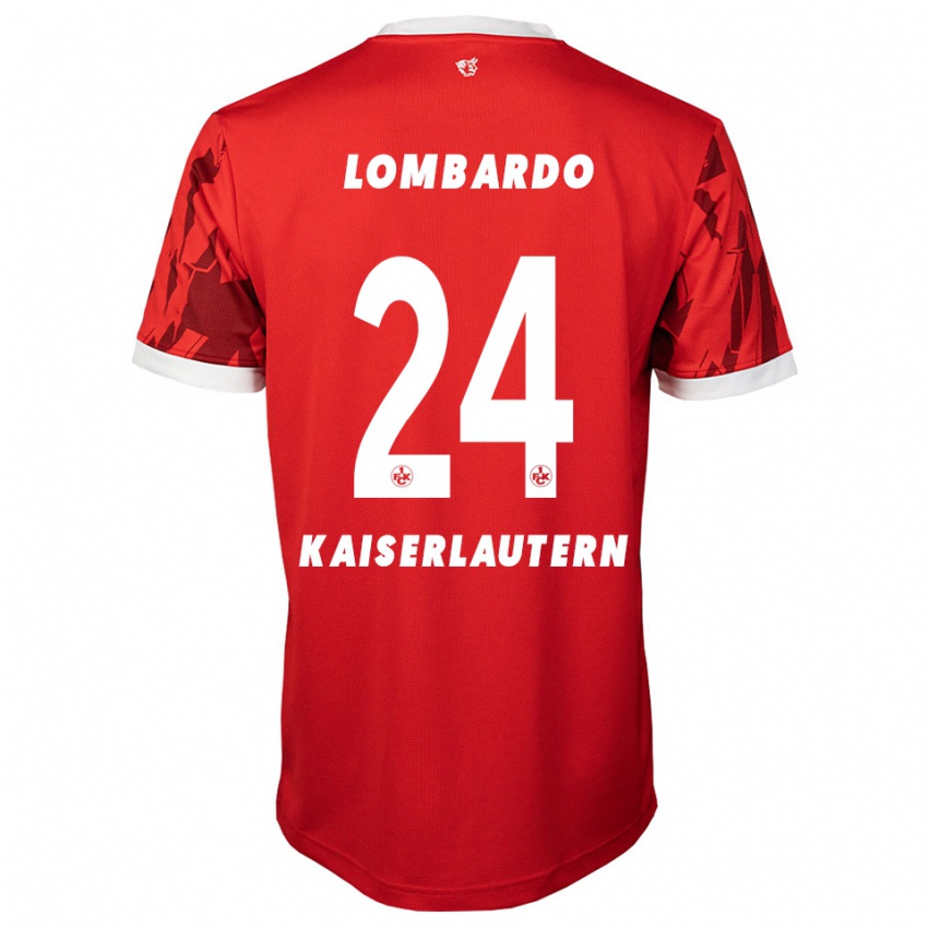 ילדים Ben Lombardo #24 אדום לבן ג'רזי ביתית 2025/26 חולצה קצרה
