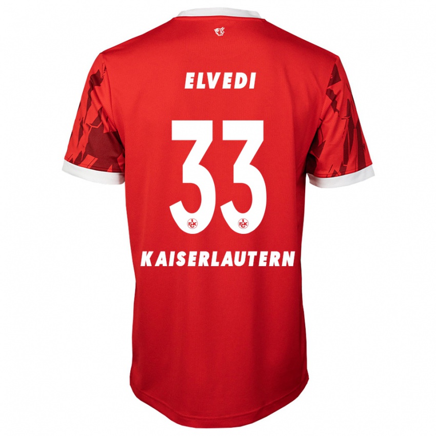 ילדים יאן אלבדי #33 אדום לבן ג'רזי ביתית 2025/26 חולצה קצרה