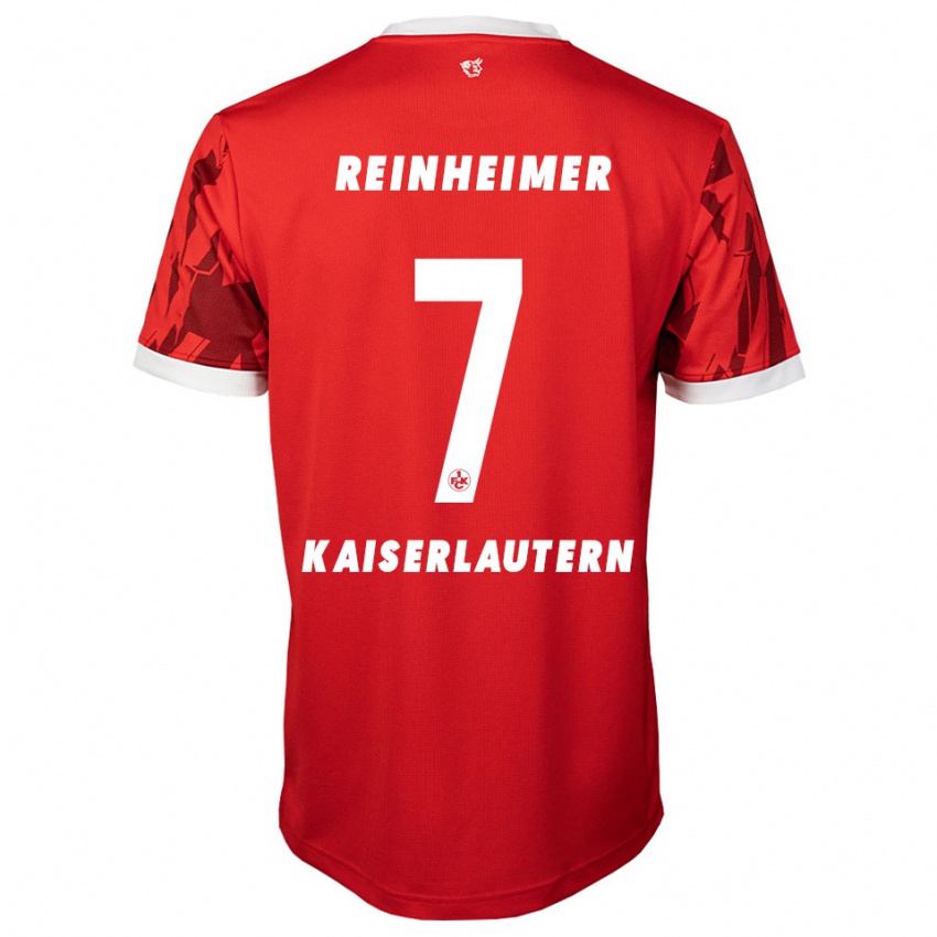 ילדים בן רינהיימר #7 אדום לבן ג'רזי ביתית 2025/26 חולצה קצרה