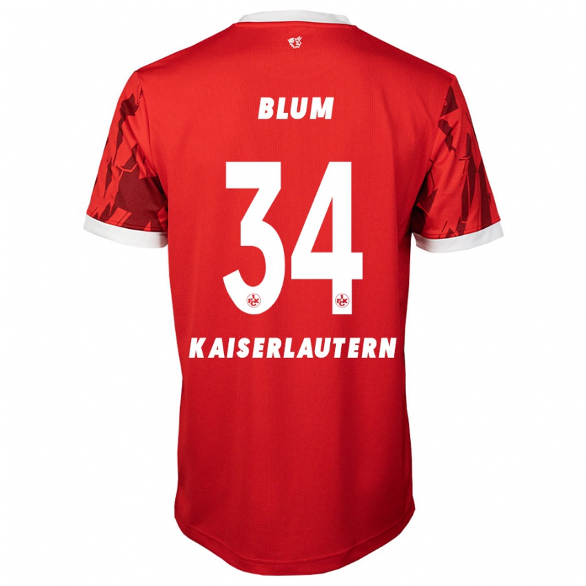 ילדים שון מארק בלום #34 אדום לבן ג'רזי ביתית 2025/26 חולצה קצרה