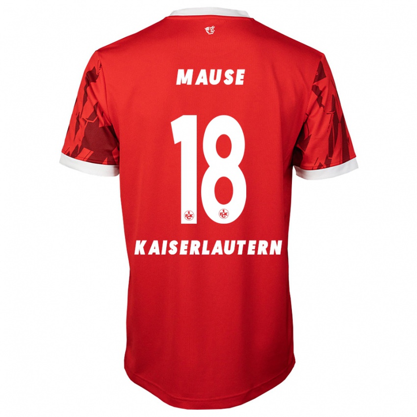 ילדים Jannik Mause #18 אדום לבן ג'רזי ביתית 2025/26 חולצה קצרה