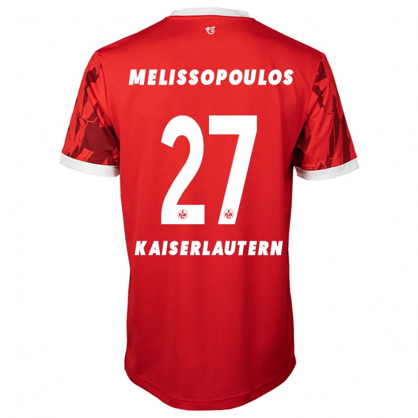 ילדים Samuel Melissopoulos #27 אדום לבן ג'רזי ביתית 2025/26 חולצה קצרה