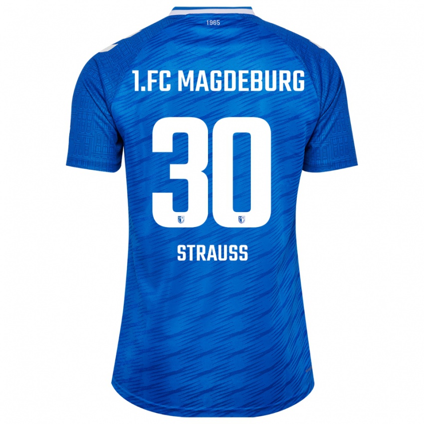 ילדים Emil Strauß #30 כחול לבן ג'רזי ביתית 2025/26 חולצה קצרה