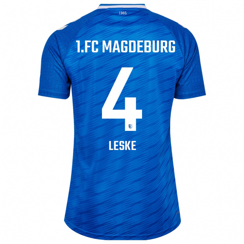 ילדים Jona Leske #4 כחול לבן ג'רזי ביתית 2025/26 חולצה קצרה