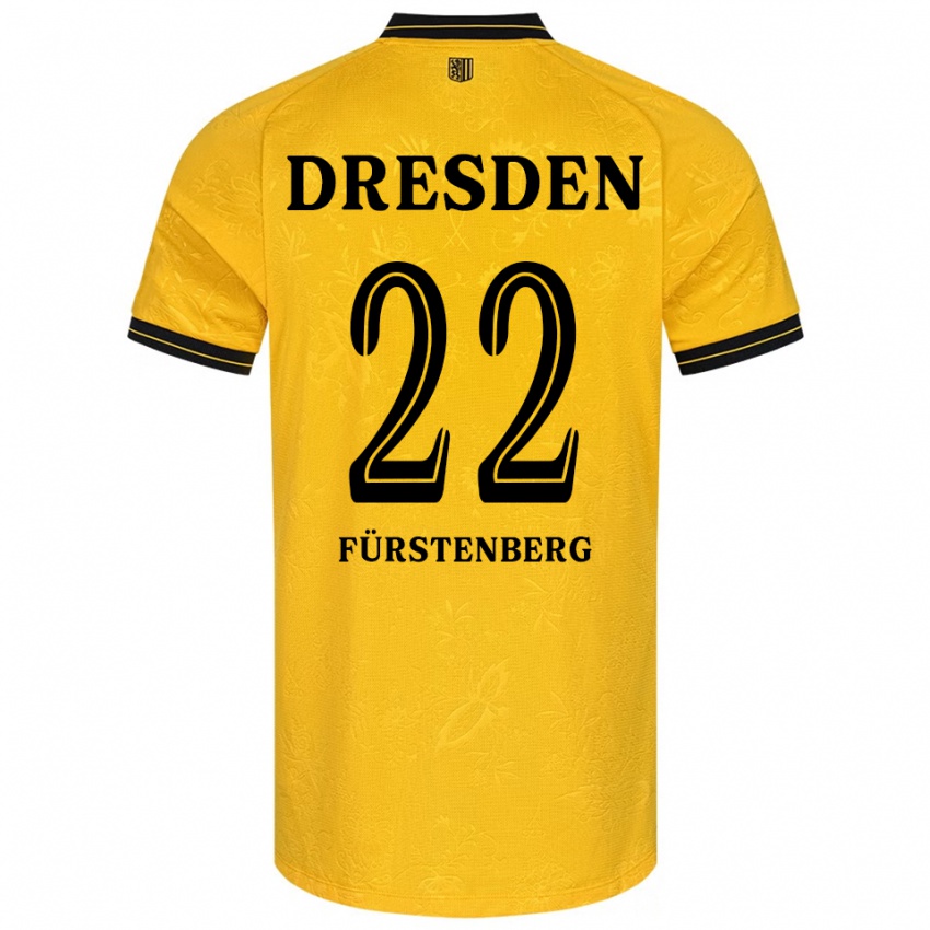 ילדים Mattis Fürstenberg #22 צהוב שחור ג'רזי ביתית 2025/26 חולצה קצרה