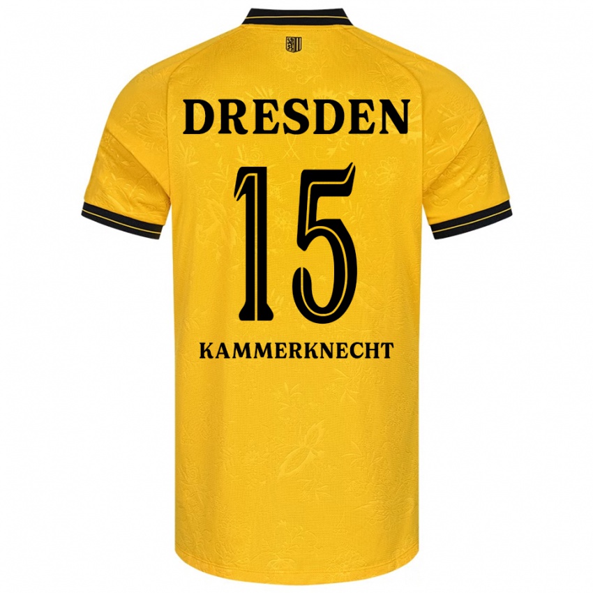 ילדים קלאודיו קאמרקנכט #15 צהוב שחור ג'רזי ביתית 2025/26 חולצה קצרה