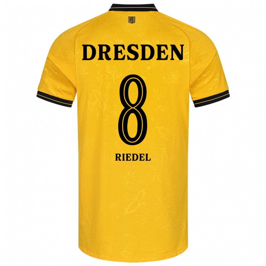 ילדים Aaron Riedel #8 צהוב שחור ג'רזי ביתית 2025/26 חולצה קצרה