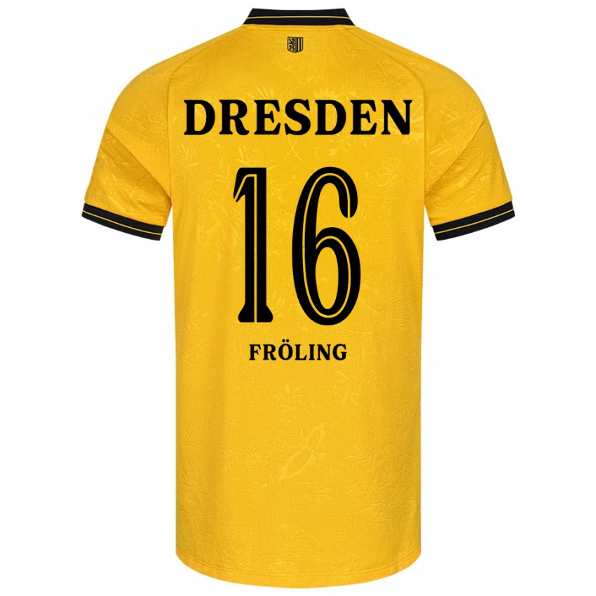 ילדים נילס פרולינג #16 צהוב שחור ג'רזי ביתית 2025/26 חולצה קצרה