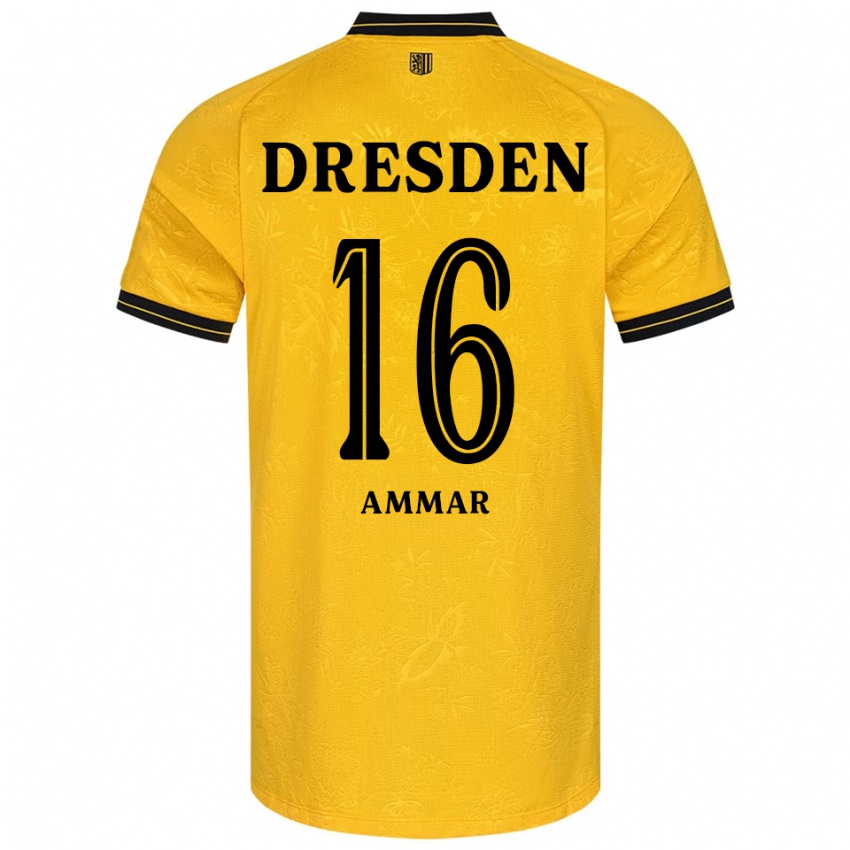 ילדים Amer Ammar #16 צהוב שחור ג'רזי ביתית 2025/26 חולצה קצרה