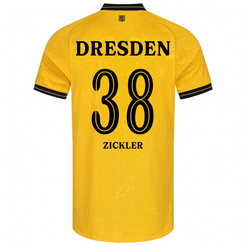 ילדים ג׳אקוב ציקלר #38 צהוב שחור ג'רזי ביתית 2025/26 חולצה קצרה