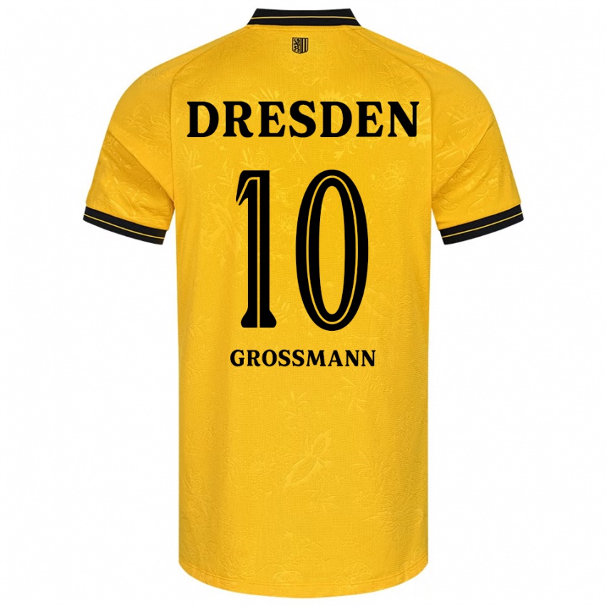 ילדים Tim Großmann #10 צהוב שחור ג'רזי ביתית 2025/26 חולצה קצרה