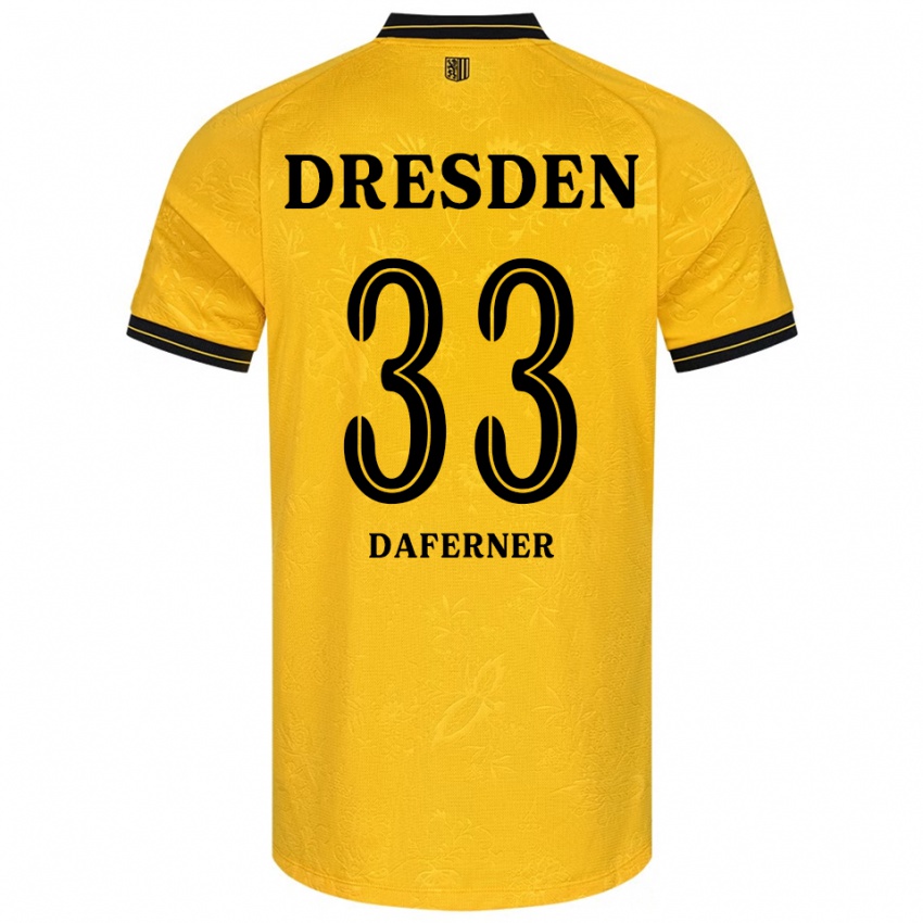 ילדים Christoph Daferner #33 צהוב שחור ג'רזי ביתית 2025/26 חולצה קצרה