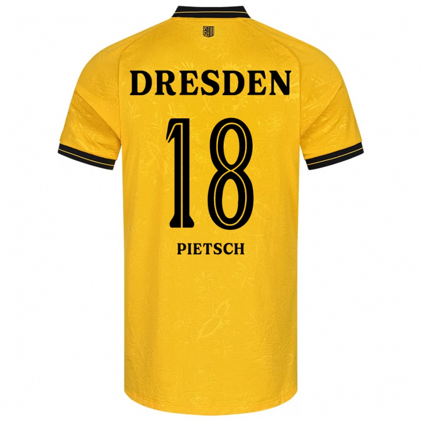 ילדים Colin Pietsch #18 צהוב שחור ג'רזי ביתית 2025/26 חולצה קצרה