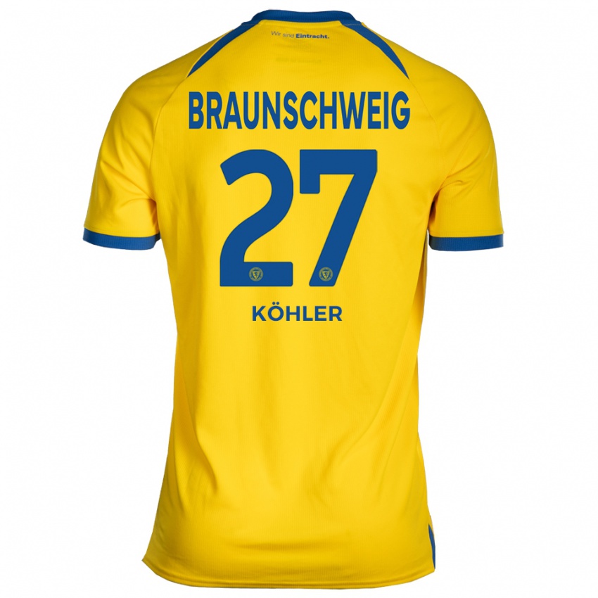 ילדים סוון קוהלר #27 צהוב כחול ג'רזי ביתית 2025/26 חולצה קצרה