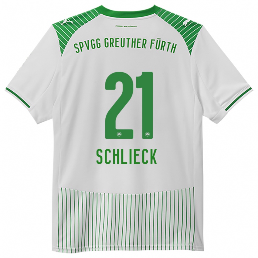 ילדים טימו שליק #21 לבן ירוק ג'רזי ביתית 2025/26 חולצה קצרה