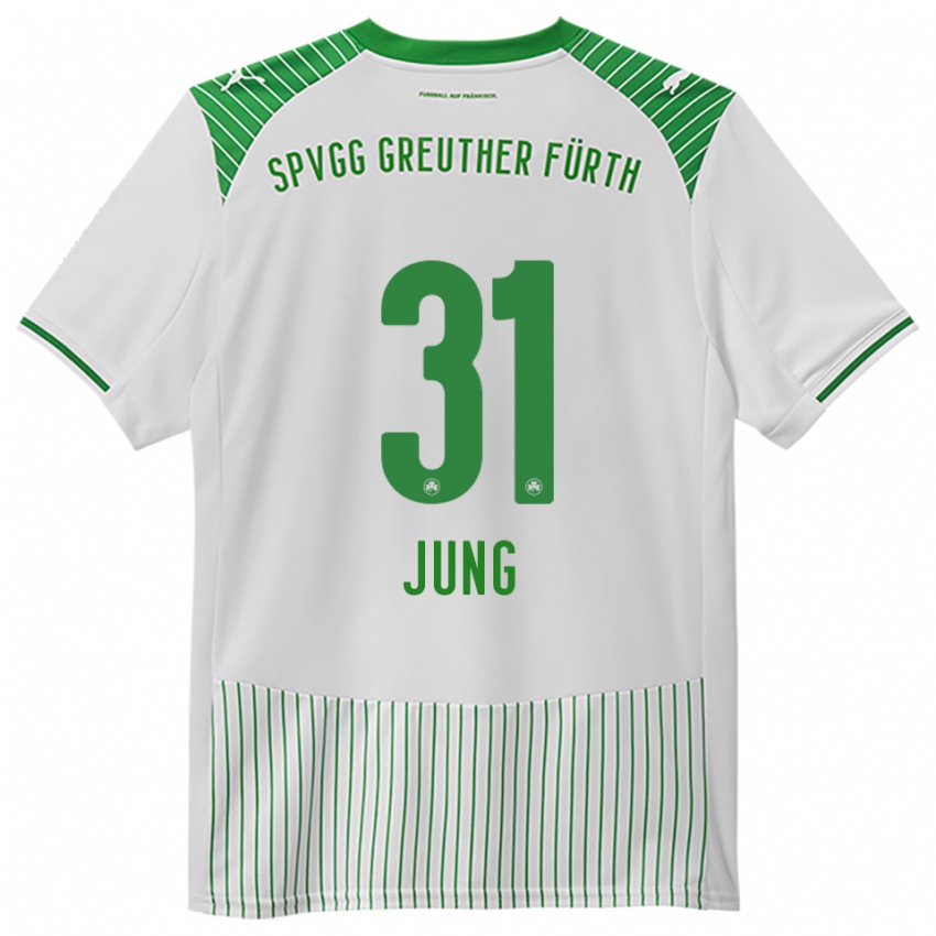 ילדים סבסטיאן יונג #31 לבן ירוק ג'רזי ביתית 2025/26 חולצה קצרה