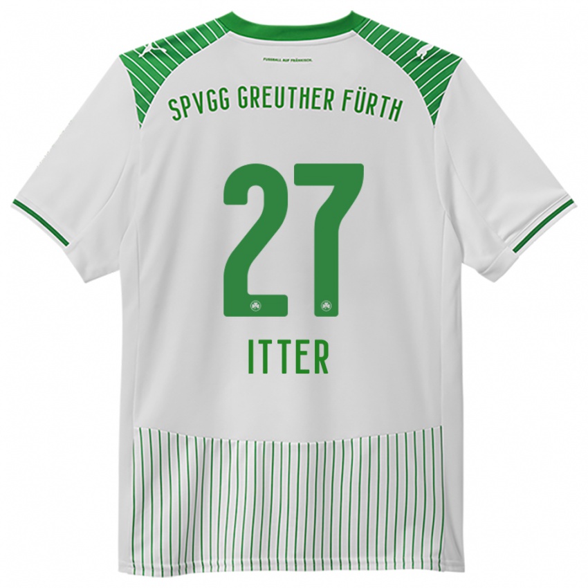 ילדים Luca Itter #27 לבן ירוק ג'רזי ביתית 2025/26 חולצה קצרה