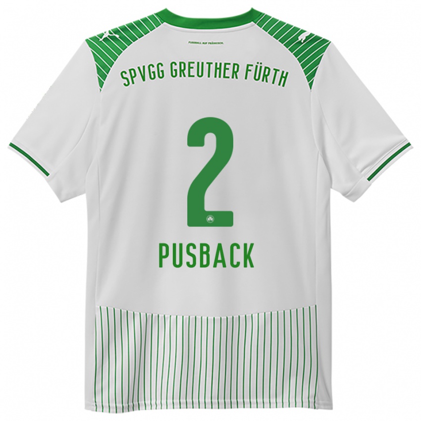 ילדים Tim Pusback #2 לבן ירוק ג'רזי ביתית 2025/26 חולצה קצרה